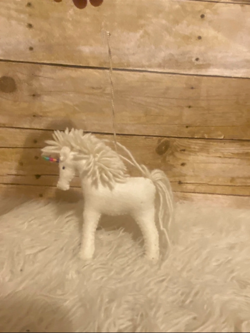 The Silk Road Bazaar Felted Wool Unicorn Christmas Ornament 6"